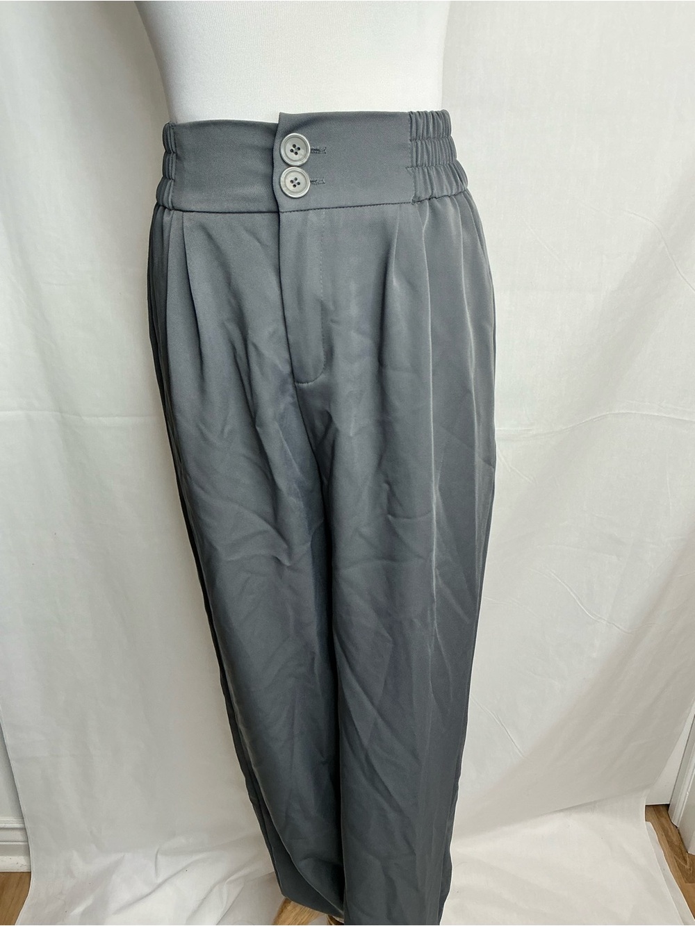 2218 - High-Waist Pleated Men’s Pants - Gray